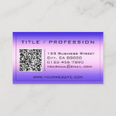 QR Code Stijlvolle Roze Paarse Kleurengradiënt Cla Visitekaartje (Achterkant)