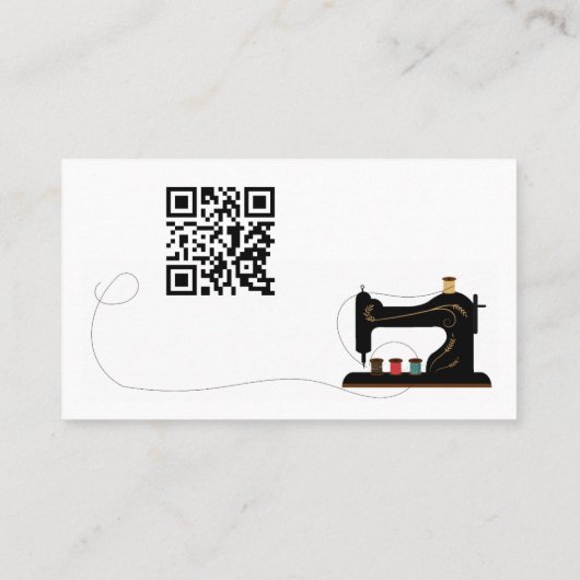 QR Code Stitch in Time Sewing Alterations Repair Visitekaartje (Achterkant)