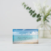 QR Code Strand Elegante Spa Reizen Visitekaartje (Staand voorkant)