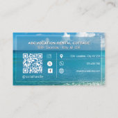 QR Code Strand Elegante Spa Reizen Visitekaartje (Achterkant)