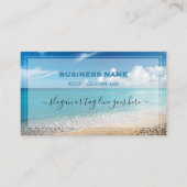 QR Code Strand Elegante Spa Reizen Visitekaartje (Voorkant)
