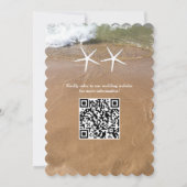 QR Code Strand Zeester Zandige Oceaan Bruiloft Kaart (Achterkant)