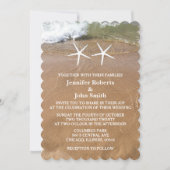QR Code Strand Zeester Zandige Oceaan Bruiloft Kaart (Voorkant)