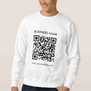 QR Code Streepjescode Mannen Modern Elegant Wit Trui