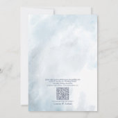 QR-code Stusty Blue Botanical Greenery Waterverf Kaart (Achterkant)