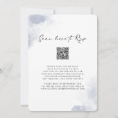 QR-code Stusty Blue Waterverf Calligraphy Wedding Kaart (Achterkant)