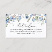 QR code Stusty Blue Wedding Details Enclosure Kaar Visitekaartje (Voorkant)