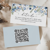 QR code Stusty Blue Wedding Details Enclosure Kaar Visitekaartje
