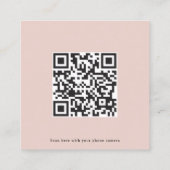 QR-code Stusty Roos Roze bruiloft online RSVP-kaar Vierkante Visitekaartje (Achterkant)