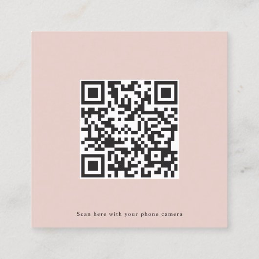 QR-code Stusty Roos Roze bruiloft online RSVP-kaar Vierkante Visitekaartje (Achterkant)