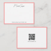 QR Code Stylish Modern Handwritten Script Name Notitiekaartje (Voorkant / Achterkant)