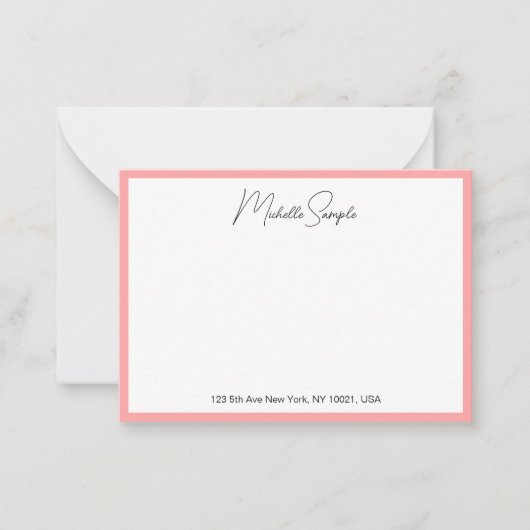 QR Code Stylish Modern Handwritten Script Name Notitiekaartje (Voorkant)