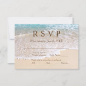 QR Code Summer Ocean Waves Tropical Beach Wedding RSVP Kaartje (Voorkant)