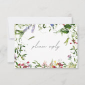 QR Code Summer Wildflower Waterverf Weddenschap RS RSVP Kaartje (Voorkant)