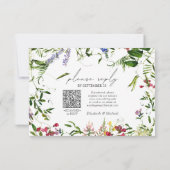 QR Code Summer Wildflower Waterverf Weddenschap RS RSVP Kaartje (Achterkant)