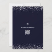 QR Code Sweet 16 Zilver Schreef Navy Waterverf Kaart (Achterkant)