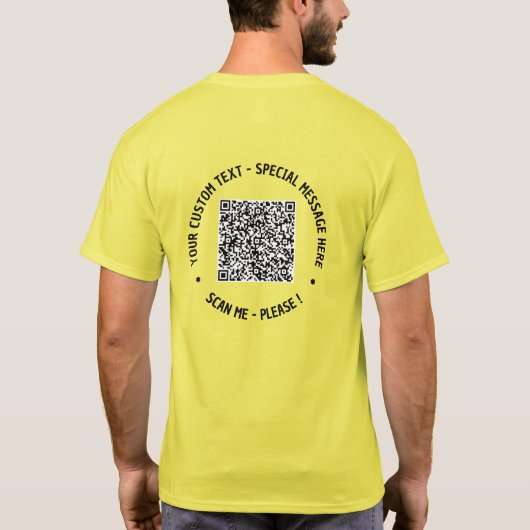 QR-code T-Shirt aangepaste tekst Uw speciale cadea (Achterkant)