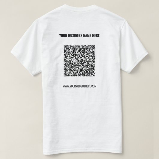 QR-code T-Shirt aangepaste tekst - Zakelijke promo (Design achterkant)