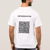 QR-code T-shirt en tekst zakelijk promotiegeschenk