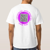 QR Code T-shirt met aangepaste tekst en uw kleuren (Achterkant)