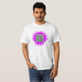 QR Code T-shirt met aangepaste tekst en uw kleuren (Voorkant volledig)
