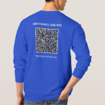 QR Code T-shirt Uw bedrijfsnaam Website Info<br><div class="desc">Aangepaste kleuren en lettertype - T-shirt met uw QR-code en aangepaste tekst Professionele gepersonaliseerde bedrijfsnaam Website Promotiebedrijf T-shirts of hoodies / cadeau - Uw QR-code toevoegen - Afbeelding of Logo / naam - bedrijf / website of e-mail of telefoon - Contactinformatie / adres - Formaat wijzigen en verplaatsen of verwijderen...</div>