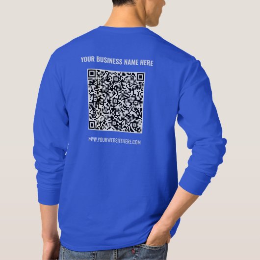 QR Code T-shirt Uw bedrijfsnaam Website Info (Achterkant)