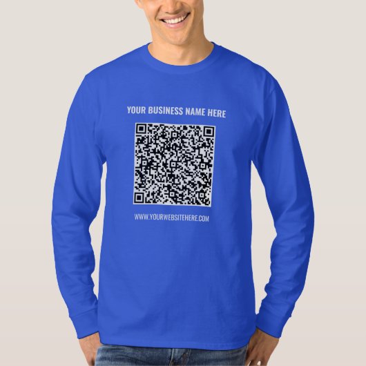 QR Code T-shirt Uw bedrijfsnaam Website Info (Voorkant)