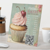 QR code taart catering cupcake bakker Reclamebord Met Voetstuk (Insitu)