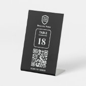 QR-code tabelnummer Scannen naar bestelling Restau Reclamebord Met Voetstuk (Voorkant)
