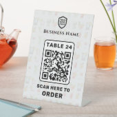 QR-code tabelnummer scannen naar bestelrestaurant Reclamebord Met Voetstuk (Insitu)