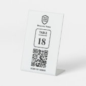 QR-code tabelnummer scannen naar bestelrestaurant Reclamebord Met Voetstuk (Voorkant)