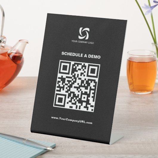 QR Code Tafelblad Sign voor Tradeshow Display Reclamebord Met Voetstuk (Insitu)