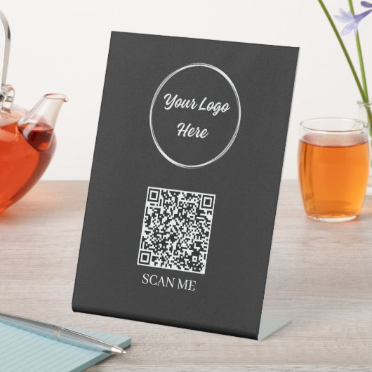 QR Code Tafelblad Teken Reclamebord Met Voetstuk (Insitu)