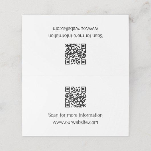 QR-code Tafelbordteken Plaatskaartje (Buitenkant ongevouwen)