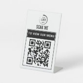 QR-code tafelkaart | Digitale menubordhouder Reclamebord Met Voetstuk (Voorkant)