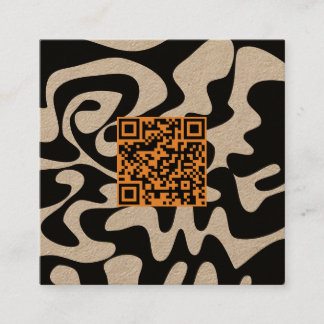 QR Code Tan Sinaasappel Bruin Retro Groovy Kraft Vierkante Visitekaartje