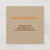 QR Code Tan Sinaasappel Bruin Retro Groovy Kraft Vierkante Visitekaartje (Achterkant)