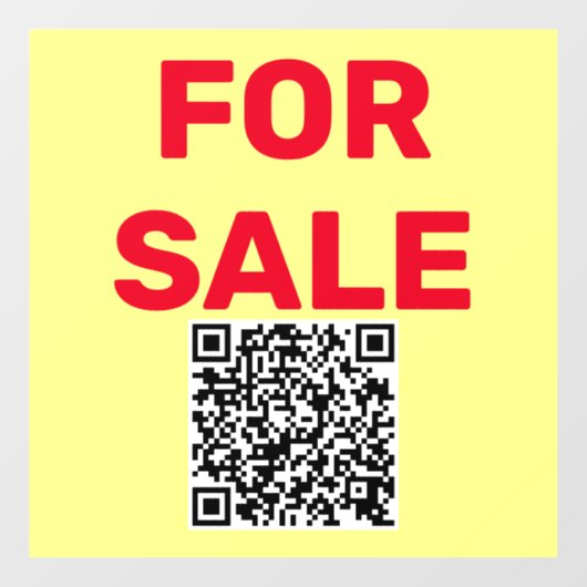 Qr Code Te Koop Bord Raamsticker (Vel)