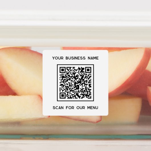 QR Code Tekst Business Scan voor Menu Labels (Aangebracht)