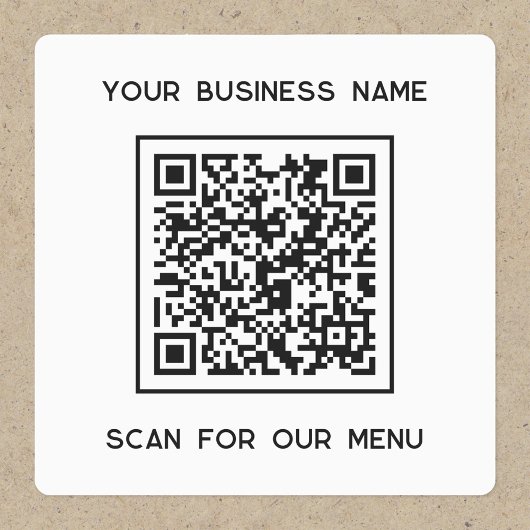 QR Code Tekst Business Scan voor Menu Labels