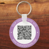 QR Code Tekst en Kleuren Uw Promotionele Sleutelha Sleutelhanger (Voorkant)