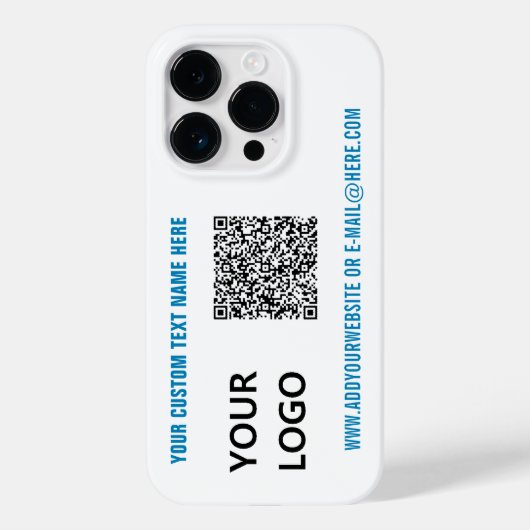 QR Code Tekst en Logo iPhone Case - Kies Kleuren (Achterkant)