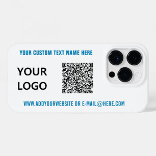 QR Code Tekst en Logo iPhone Case - Kies Kleuren