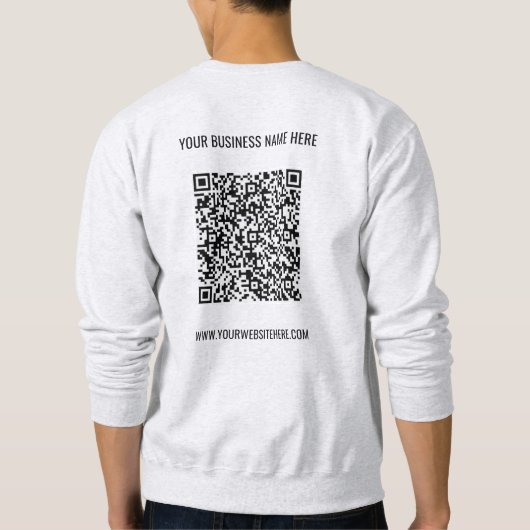 QR Code Tekst Info Sweatshirt Company Promotie (Achterkant)
