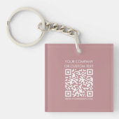 QR Code Tekst Modern Minimalistisch Acryl Sleutelhanger (voorkant)