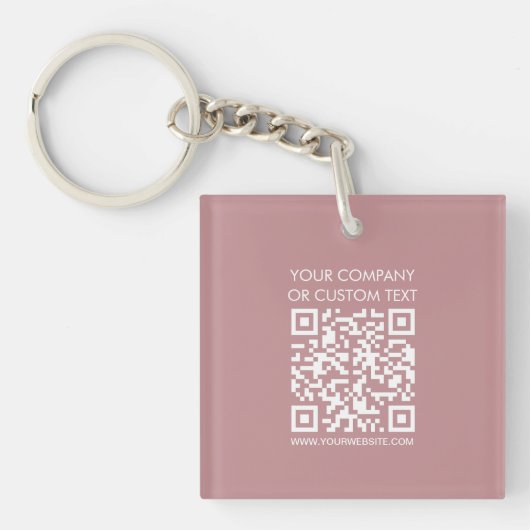 QR Code Tekst Modern Minimalistisch Acryl Sleutelhanger (voorkant)