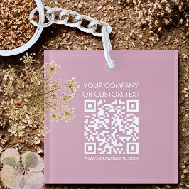 QR Code Tekst Modern Minimalistisch Acryl Sleutelhanger