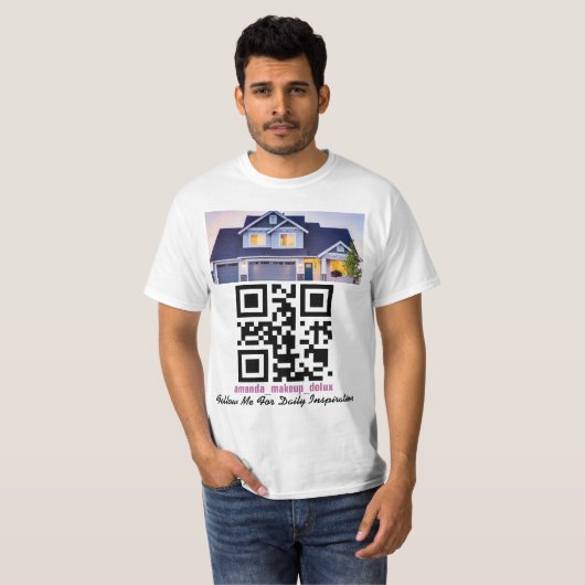 QR-code, tekstfoto of logo T-shirt (Voorkant volledig)