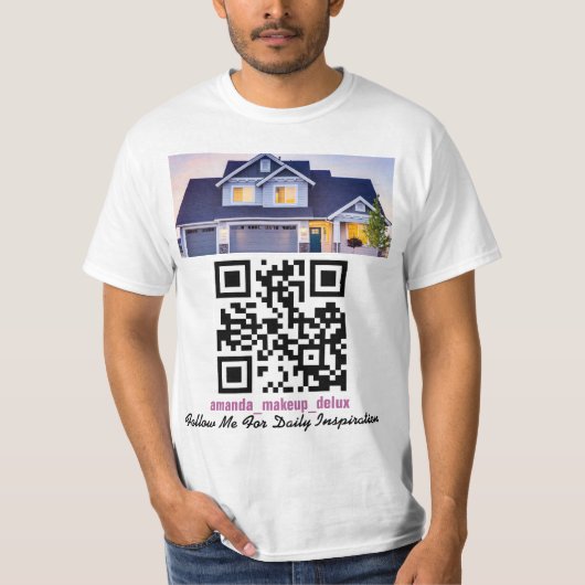 QR-code, tekstfoto of logo T-shirt (Voorkant)